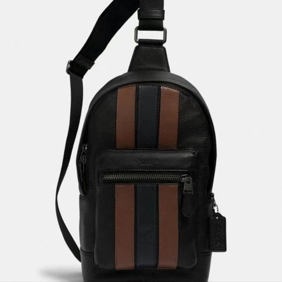 NWT 100% authentic COACH West Pack Varsity Leather Unisex Crossbody - Picture 5 of 8